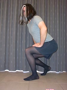 Fucking sexy and cheeky cross dresser strip tease